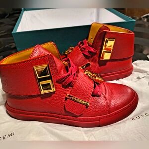 Buscemi Red Leather Sneakers